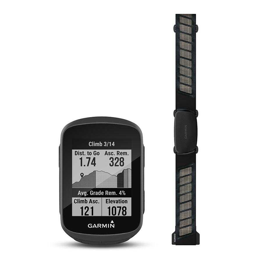 GARMIN, EDGE 130 PLUS BUNDLE, CYCLOMÈTRE GPS, FRÉQUENCES CARDIAQUES, NOIR