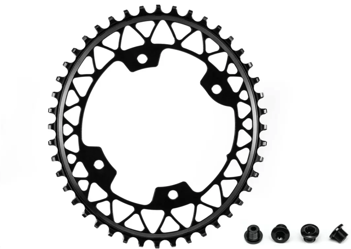ABSOLUTE BLACK OVAL GRAVELLE 110/4 BCD, 46T BLACK (bolts included)