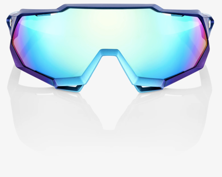 Lunettes de soleil 100% SpeedTrap, métallisées mates - Lentille miroir multicouche topaze bleue