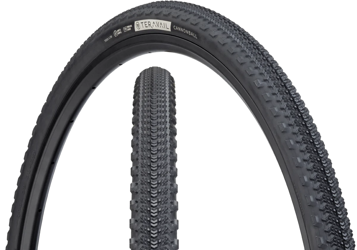 Teravail Cannonball Tire - 700 x 38, Tubeless, Folding, Black, Durable, Fast Compound